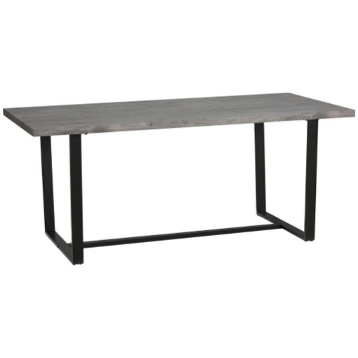 TAVOLO DA PRANZO RETTANGOLARE STILE INDUSTRIALE PER 8 PERSONE, 180X90X75 CM, GRIGIO E NERO