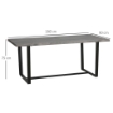 TAVOLO DA PRANZO RETTANGOLARE STILE INDUSTRIALE PER 8 PERSONE, 180X90X75 CM, GRIGIO E NERO