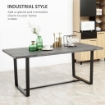 TAVOLO DA PRANZO RETTANGOLARE STILE INDUSTRIALE PER 8 PERSONE, 180X90X75 CM, GRIGIO E NERO