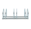 RASTRELLIERA PORTABICICLETTE PARCHEGGIO PER 3 BICICLETTE TUBI D'ACCIAIO 70.5 × 33 × 27 CM ARGENTO
