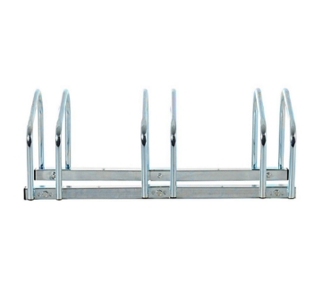 RASTRELLIERA PORTABICICLETTE PARCHEGGIO PER 3 BICICLETTE TUBI D'ACCIAIO 70.5 × 33 × 27 CM ARGENTO