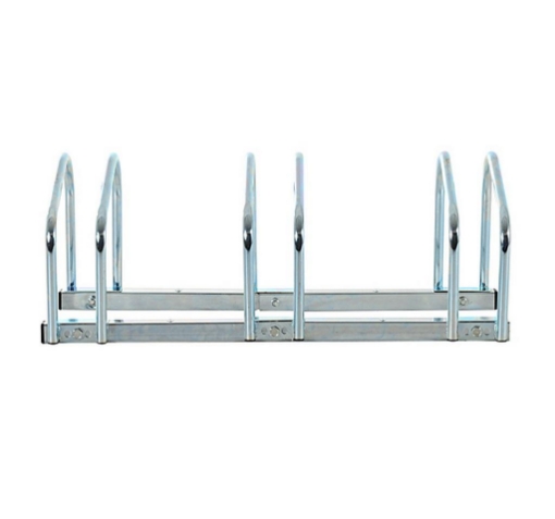 RASTRELLIERA PORTABICICLETTE PARCHEGGIO PER 3 BICICLETTE TUBI D'ACCIAIO 70.5 × 33 × 27 CM ARGENTO
