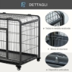 KENNEL GABBIA PER CANI PIEGHEVOLE CON FRENO E FONDO RIMOVIBILE - GRIGIO