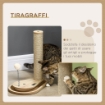 TIRAGRAFFI PER GATTI 4 KG MAX IN TRUCIOLATO E IUTA CON PALLINE DA GIOCO INCLUSE, 35X23X40 CM, COLOR ROVERE