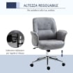 SEDIA DA UFFICIO ERGONOMICA ALTEZZA REGOLABILE RIVESTIMENTO IN MICROFIBRA, 67X69X92-102 CM GRIGIO CHIARO