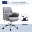 SEDIA DA UFFICIO ERGONOMICA ALTEZZA REGOLABILE RIVESTIMENTO IN MICROFIBRA, 67X69X92-102 CM GRIGIO CHIARO