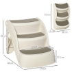 SCALETTA PER CANI E GATTI PIEGHEVOLE CON 3 GRADINI ANTISCIVOLO IN PP, 49X38X38 CM, BEIGE