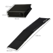 RAMPA PER CANI PIEGHEVOLE CON SUPERFICIE ANTISCIVOLO IN MDF E ALLUMINIO, 158X43.5X2.5 CM, NERO
