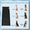RAMPA PER CANI PIEGHEVOLE CON SUPERFICIE ANTISCIVOLO IN MDF E ALLUMINIO, 158X43.5X2.5 CM, NERO