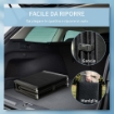 RAMPA PER CANI PIEGHEVOLE CON SUPERFICIE ANTISCIVOLO IN MDF E ALLUMINIO, 158X43.5X2.5 CM, NERO