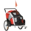 RIMORCHIO BICI PER CANI CANI SOTTO I 30KG CON 2 INGRESSI, FINESTRE A RETE E TETTO APRIBILE, 150X82X98-108CM