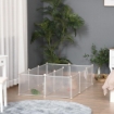 RECINTO PER CONIGLI, CUCCIOLI E PICCOLI ANIMALI MODULABILE IN METALLO E PP, 12 PANNELLI DA 35X45 CM BIANCO