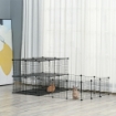 RECINTO PER CONIGLI MODULABILE IN METALLO CON SCALETTA E ACCESSORI MONTAGGIO, 175X105X70CM - NERO