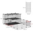 RECINTO PER CONIGLI MODULABILE IN METALLO CON SCALETTA E ACCESSORI MONTAGGIO, 175X105X70CM - NERO