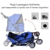 PASSEGGINO PER CANI PIEGHEVOLE IN TESSUTO CON CESTINO E PORTABICCHIERI, 75X45X97CM - BLU