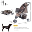 PASSEGGINO PER CANI PIEGHEVOLE CARRELLO PER ANIMALI DOMESTICI CARRELLO CARROZZINA CAFFÈ 75 X 45 X 97CM