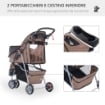 PASSEGGINO PER CANI PIEGHEVOLE CARRELLO PER ANIMALI DOMESTICI CARRELLO CARROZZINA CAFFÈ 75 X 45 X 97CM