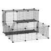 RECINTO PER CONIGLI MODULABILE CON ACCESSORI MONTAGGIO, IN ACCIAIO, 105X105X70CM - NERO