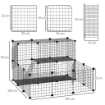 RECINTO PER CONIGLI MODULABILE CON ACCESSORI MONTAGGIO, IN ACCIAIO, 105X105X70CM - NERO