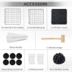 RECINTO PER CONIGLI MODULABILE CON ACCESSORI MONTAGGIO, IN ACCIAIO, 105X105X70CM - NERO