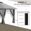 GAZEBO PIEGHEVOLE 4X4 CON BORSA DA TRASPORTO, PICCHETTI, FUNI E SACCHI DI SABBIA INCLUSI, 392X392X283 CM, GRIGIO
