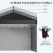 GAZEBO DA GIARDINO PIEGHEVOLE AD ALTEZZA REGOLABILE CON 2 PARETI E BORSA INCLUSA, 297X297X274 CM, NERO
