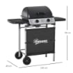 BARBECUE A GAS CON COPERCHIO, BRUCIATORI DA 5.6KW, BBQ E RUOTE, 104X49X99CM