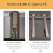BARBECUE A GAS CON COPERCHIO, BRUCIATORI DA 5.6KW, BBQ E RUOTE, 104X49X99CM