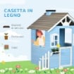 CASETTA PER BAMBINI IN LEGNO DA ESTERNO, ETÀ 3-7 ANNI, 151X112.5X142CM, BLU