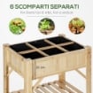 OUTSUNNY LETTO PER ORTO RIALZATO CON 6 SCOMPARTI IN LEGNO DI ABETE, 78.5X58X81CM