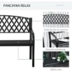 PANCHINA DA ESTERNO 2 POSTI CON BRACCIOLI IN ACCIAIO E GHISA, 128X58.5X89CM, NERO