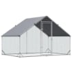 POLLAIO DA GIARDINO CON TELAIO ZINCATO, COPERTURA IMPERMEABILE E RETE ESAGONALE, 3X2X2M, ARGENTO