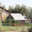 POLLAIO DA GIARDINO CON TELAIO ZINCATO, COPERTURA IMPERMEABILE E RETE ESAGONALE, 3X2X2M, ARGENTO