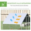 POLLAIO DA GIARDINO CON TELAIO ZINCATO, COPERTURA IMPERMEABILE E RETE ESAGONALE, 3X2X2M, ARGENTO