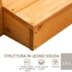 PONTICELLO DI LEGNO DA ESTERNI CON SPONDE IN CANAPA, STRUTTURA IN LEGNO D'ABETE, 150X58X58.5CM, ARANCIONE