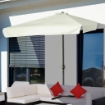 OMBRELLONE SEMICIRCOLARE DA TERRAZZA E GIARDINO CON MANOVELLA, 230X130X249CM, CREMA