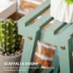 PORTAPIANTE A 3 LIVELLI IN LEGNO DI ABETE PER INTERNI ED ESTERNI, 76X26X76 CM, VERDE CHIARO