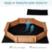 SABBIERA PER BAMBINI IN LEGNO CON SEDILI E COPERTURA, ETÀ 3-8 ANNI, 139.5X139.5X21.5CM