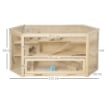 CASETTA PER CRICETI IN LEGNO A 3 LIVELLI, CASA PER CRICETI E PICCOLI RODITORI CON TETTO APRIBILE E PARETE TRASPARENTE, 115X60X55CM