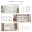CANCELLINO PIEGHEVOLE PER CANI PICCOLA/MEDIA TAGLIA CON SERRATURA IN LEGNO 237.5X36X80CM - BIANCO