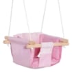 SEGGIOLINO ALTALENA PER BAMBINI IN TESSUTO E LEGNO CON CUSCINO, 40X40X180CM, ROSA