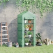 SERRA PER PIANTE VERTICALE CON SCAFFALE A 4 RIPIANI IN ACCIAIO E PE VERDE SCURO, 70X50X160 CM