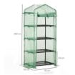 SERRA PER PIANTE VERTICALE CON SCAFFALE A 4 RIPIANI IN ACCIAIO E PE VERDE SCURO, 70X50X160 CM