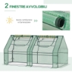 SERRA PER PIANTE ORTO CON 2 COPERTURE IN PE E PVC, STRUTTURA IN ACCIAIO - VERDE 180X90X90CM