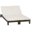 OUTSUNNY SET 2 LETTINI PRENDISOLE IN RATTAN PE CON CUSCINO E SCHIENALE 5 RECLINAZIONI, 196X60X22CM