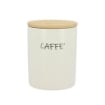 BARATTOLO PER CAFFE' TONDO 10X13 CM CON TOP IN LEGNO