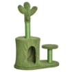 ALBERO TIRAGRAFFI PER GATTI FINO 4.5KG A FORMA DI CACTUS CON PALLINE E CUCCIA, 60X35X78CM - VERDE