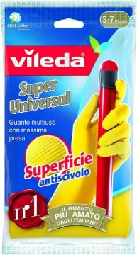 VILEDA GUANTI ANTISCIVOLO SUPER GRIP UNIVERSALI TAGLIA PICCOLA S/7