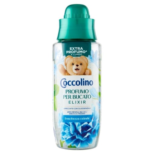 COCCOLINO PROFUMO PER BUCATO AMMORBIDENTE 342 ML ELIXIR CON OLI ESSENZIALI FRESCHEZZA CELESTE OKX