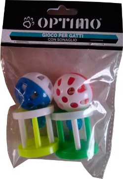 GIOCO PER GATTI CON SONAGLI 4PZ IN COLORAZIONE ASSORTITA 